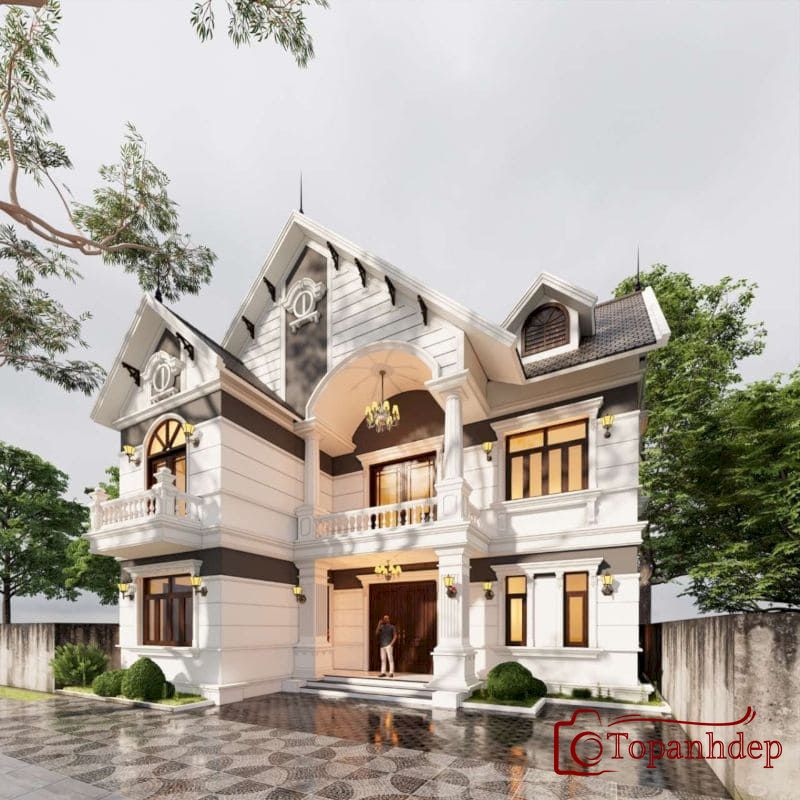 Mẫu nhà 2 tầng 4 phòng ngủ giá khoảng 1 tỷ mái Thái