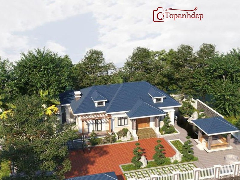 Nhà 1 tầng đẹp với thiết kế sân vườn