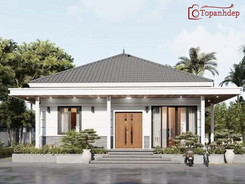 Nhà mái nhật đẹp cùng thiết kế sân vườn