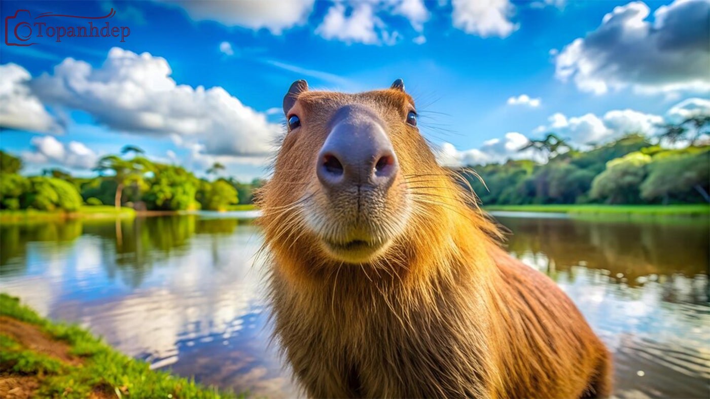 Hình nền Capybara cute 3D cho laptop
