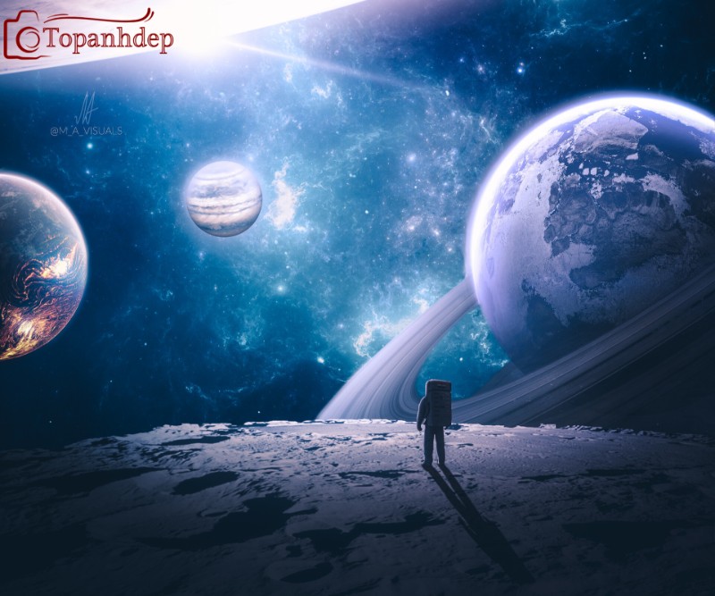 Hình nền phi hành gia và Trái Đất.