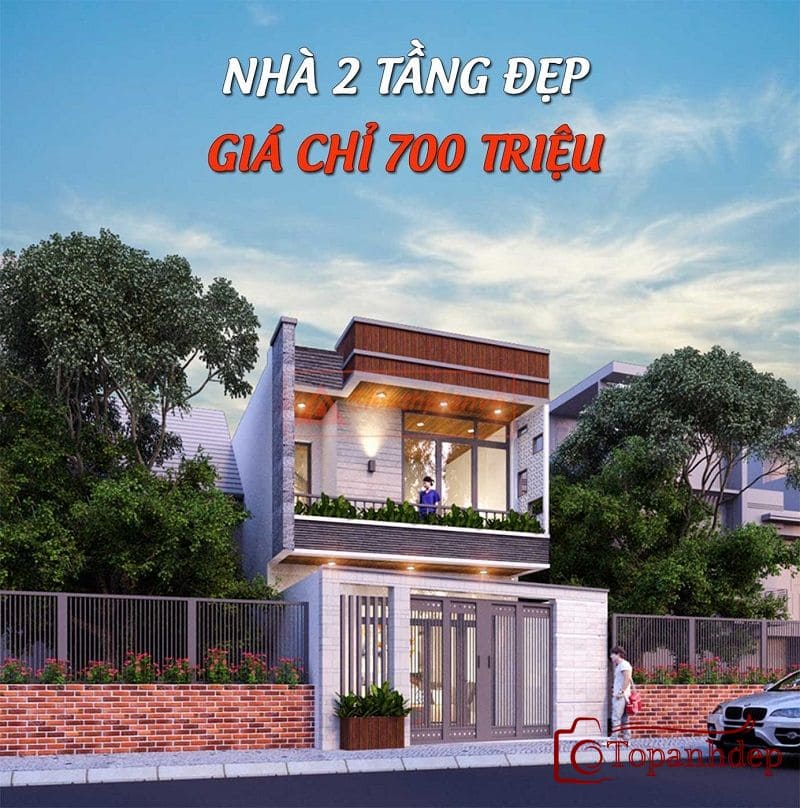 Top mẫu nhà 2 tầng đẹp giá 700 triệu sang trọng, tiện nghi