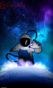 Hình nền phi hành gia và hành tinh lạ – Một phi hành gia khám phá hành tinh bí ẩn xa xôi.